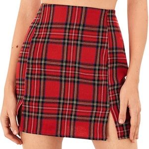 Plaid High Waisted Skirt